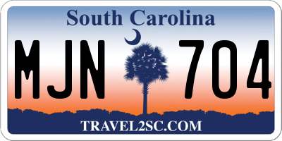 SC license plate MJN704