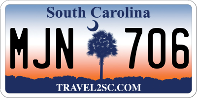 SC license plate MJN706