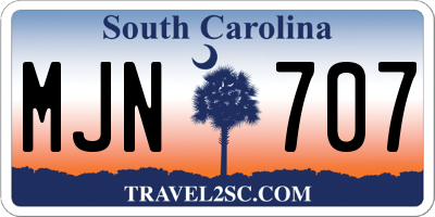 SC license plate MJN707