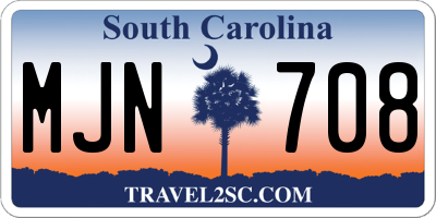 SC license plate MJN708