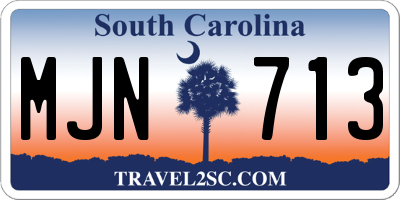 SC license plate MJN713