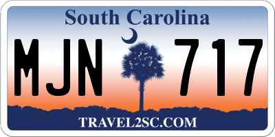 SC license plate MJN717