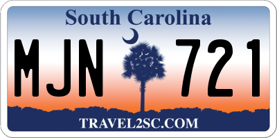 SC license plate MJN721
