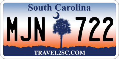 SC license plate MJN722