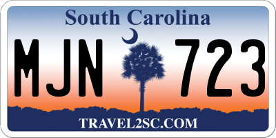 SC license plate MJN723