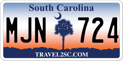 SC license plate MJN724