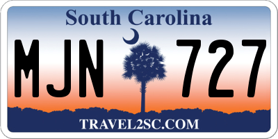 SC license plate MJN727