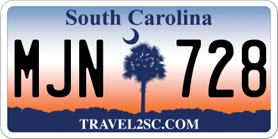 SC license plate MJN728