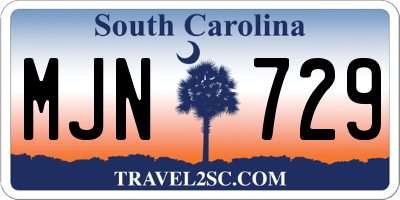 SC license plate MJN729