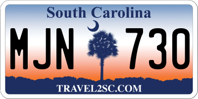 SC license plate MJN730
