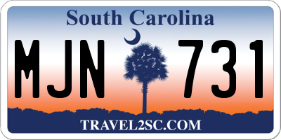 SC license plate MJN731