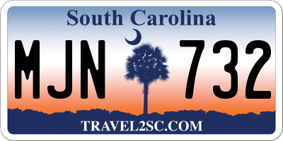SC license plate MJN732