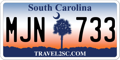 SC license plate MJN733