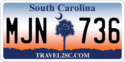 SC license plate MJN736