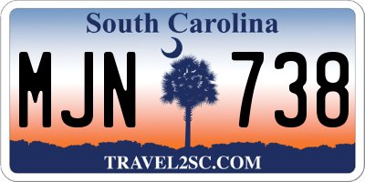 SC license plate MJN738