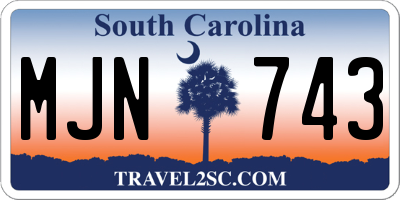 SC license plate MJN743