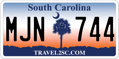 SC license plate MJN744
