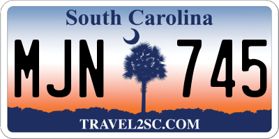 SC license plate MJN745