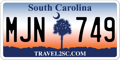 SC license plate MJN749