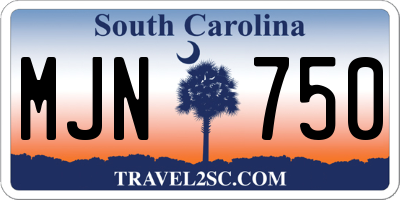 SC license plate MJN750