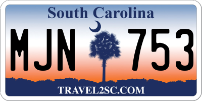 SC license plate MJN753