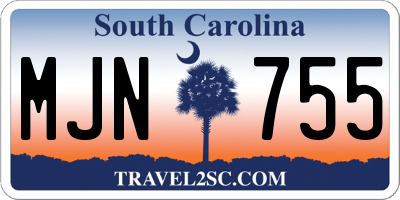 SC license plate MJN755
