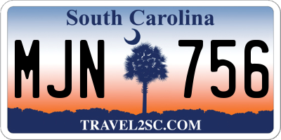 SC license plate MJN756