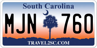 SC license plate MJN760