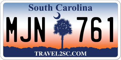 SC license plate MJN761