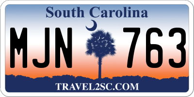 SC license plate MJN763