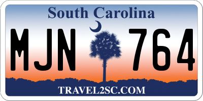 SC license plate MJN764