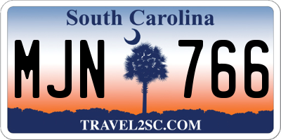 SC license plate MJN766