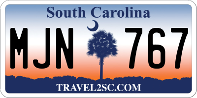 SC license plate MJN767