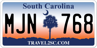 SC license plate MJN768
