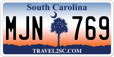 SC license plate MJN769