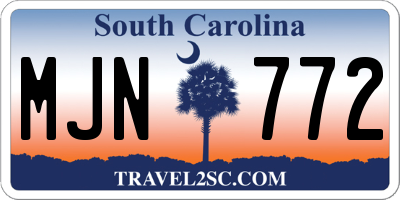 SC license plate MJN772