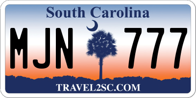 SC license plate MJN777