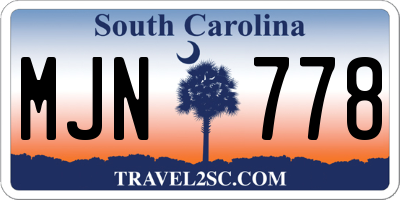 SC license plate MJN778