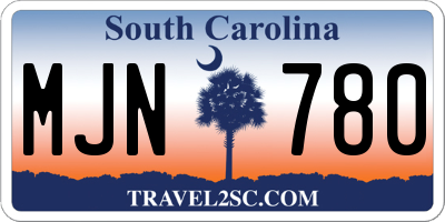SC license plate MJN780