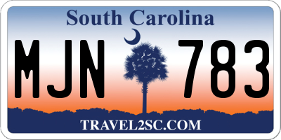 SC license plate MJN783