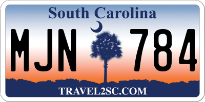 SC license plate MJN784
