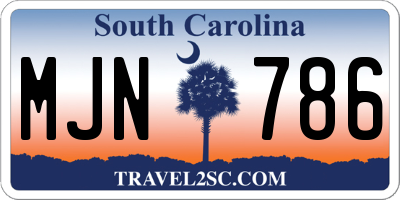 SC license plate MJN786