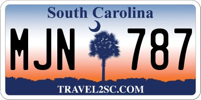 SC license plate MJN787
