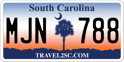 SC license plate MJN788