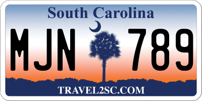 SC license plate MJN789