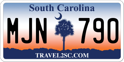 SC license plate MJN790