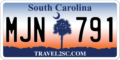 SC license plate MJN791