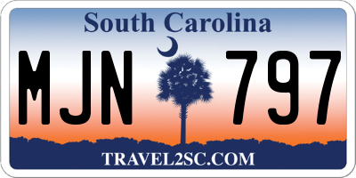 SC license plate MJN797