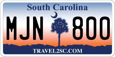 SC license plate MJN800
