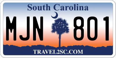 SC license plate MJN801